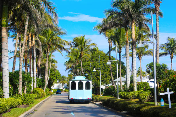 Florida Trolley Bus trolley bus in Florida fort myers photos stock pictures, royalty-free photos & images