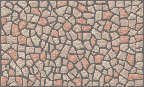 Stone Wall Vector Backgrounds Illustration of stone wall in vector. fortified wall stock illustrations