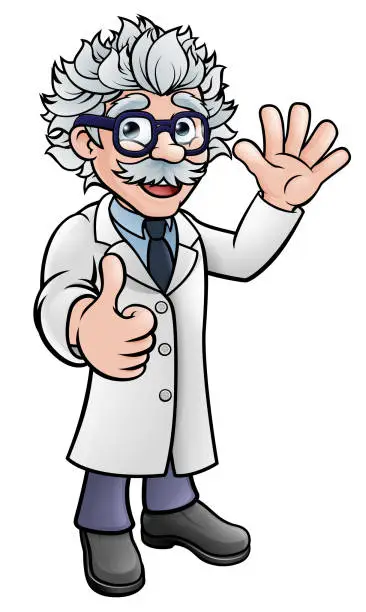 Vector illustration of Scientist Professor Cartoon Character