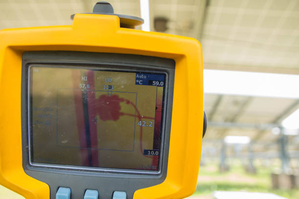istock Thermoscan(thermal image camera), Scan to the Junction box of solar panel for temp check 1035435794