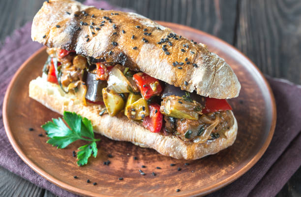 istock Sandwich with ratatouille on the plate 1035436384