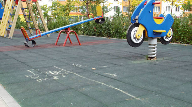 istock Empty playground in autumn with various equipment for games 1035439530