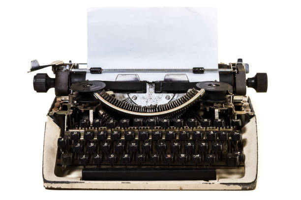 istock Isolated Vintage Typewriter with Thai alphabet on white background 1035439656