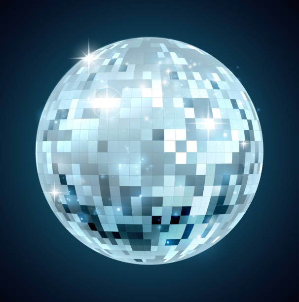 ilustraciones, imágenes clip art, dibujos animados e iconos de stock de espejo de bola - disco ball 1970s style 1980s style nightclub