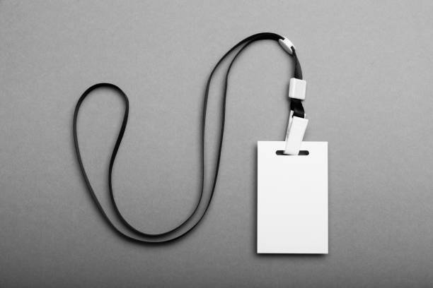 istock Empty badge name tag, business conference pass. Event lanyard mockup 1035448380