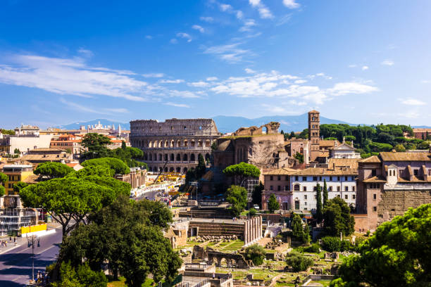 istock Colosseum and The Imperial Fora Summer View 1035453156