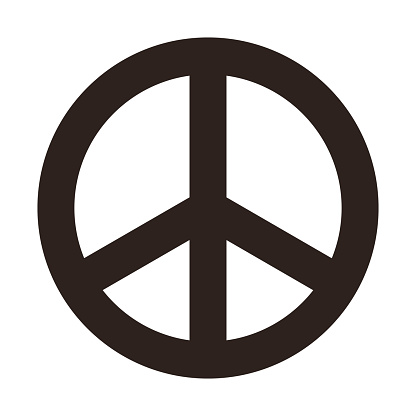 Peace symbol isolated on white background
