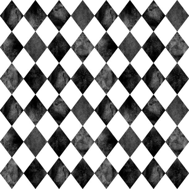 Black and white argyle seamless pattern background vector art illustration