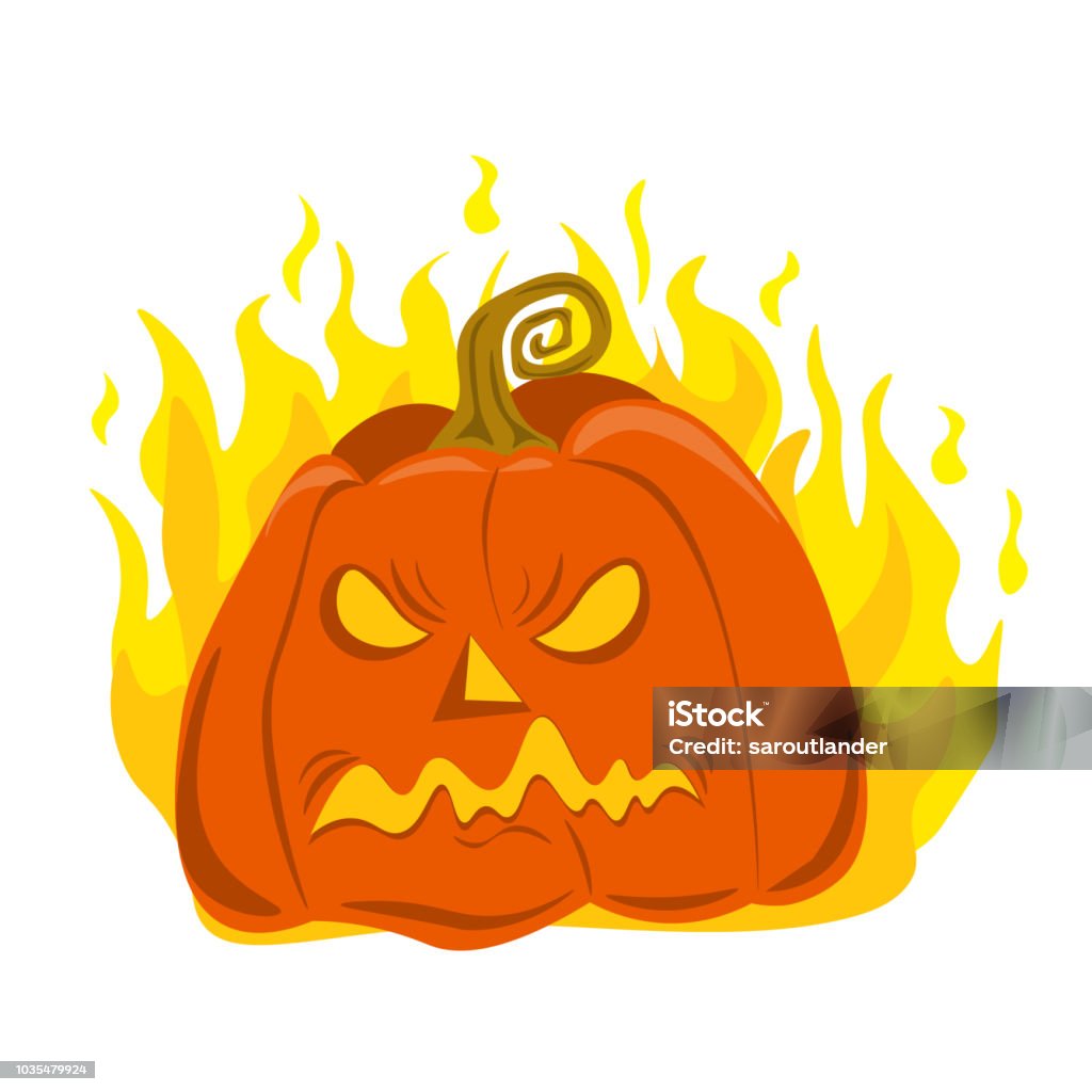 Angry and scary vector pumpkin for Halloween Angry and scary vector pumpkin for Halloween. Autumn stock vector