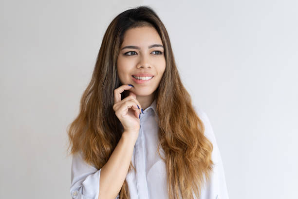 istock Pensive girl thinking over good idea 1035482292