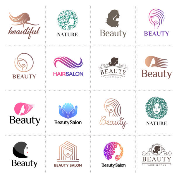 großen vektor icon set für beauty-salon, friseur, kosmetik - shampoos stock-grafiken, -clipart, -cartoons und -symbole