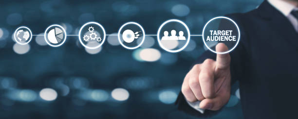 istock Man hand touching a Target Audience button. Business concept 1035483676