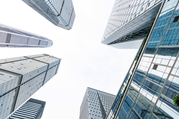 istock Low angle view of the modern skyscrapers 1035483778
