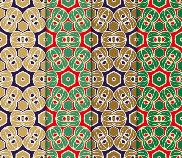 istock Set of Beautiful geometric ornament. seamless art-deco pattern. vector illustration. for design, wallpaper, invitation. 1035487924