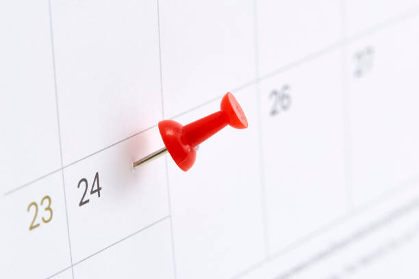 istock Calendar December 24 Christmas Eve With red pin 1035488326