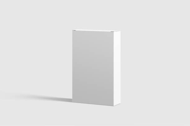 istock Photorealistic Flat Rectangle Cardboard Package Box Mockup on light grey background. 1035488384