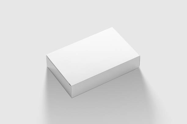 istock Photorealistic Flat Rectangle Cardboard Package Box Mockup on light grey background. 1035488502