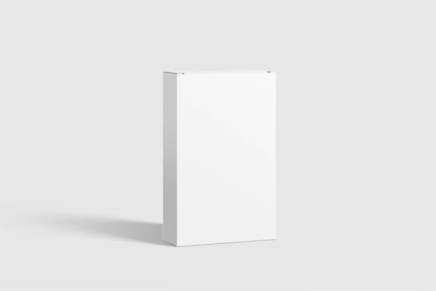 istock Photorealistic Flat Rectangle Cardboard Package Box Mockup on light grey background. 1035488588