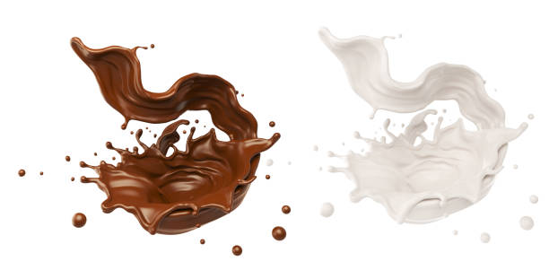 chocolat ou splash de cacao et de lait. - milk chocolate photos et images de collection