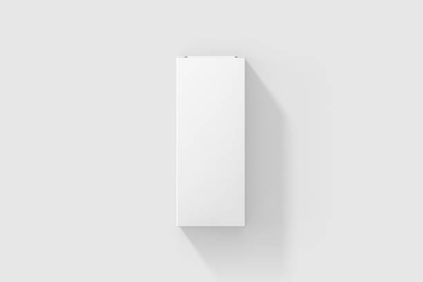 istock Photorealistic high quality Rectangle Cardboard Package Box Mockup on light grey background. 1035492662