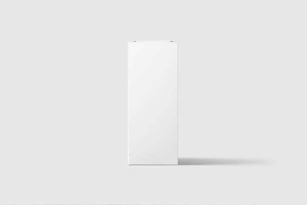 istock Photorealistic high quality Rectangle Cardboard Package Box Mockup on light grey background. 1035493044