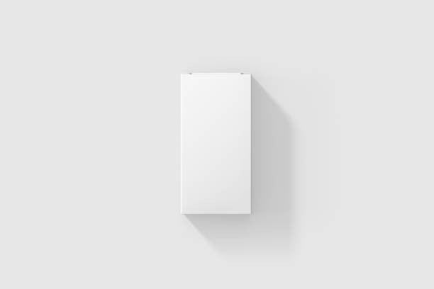 istock Photorealistic high quality Rectangle Cardboard Package Box Mockup on light grey background. 1035493134