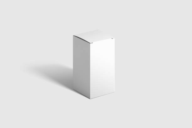 istock Photorealistic high quality Rectangle Cardboard Package Box Mockup on light grey background. 1035493300