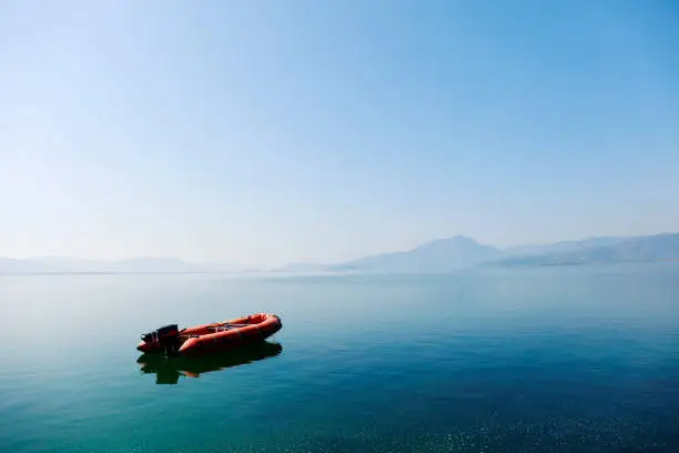 Photo of Orange Zodiac boat