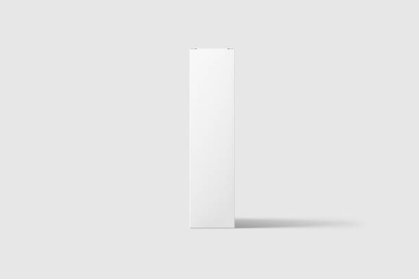 istock Photorealistic Long Rectangle Cardboard Package Box Mockup on light grey background. 1035496502