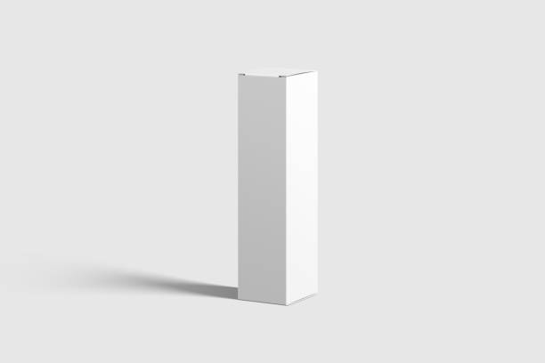 istock Photorealistic Long Rectangle Cardboard Package Box Mockup on light grey background. 1035496858