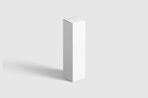 istock Photorealistic Long Rectangle Cardboard Package Box Mockup on light grey background. 1035496994