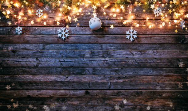 istock Christmas rustic background with wooden planks 1035497296