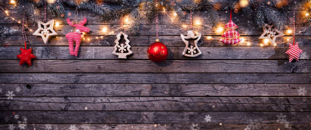 istock Christmas rustic background with wooden planks 1035497464