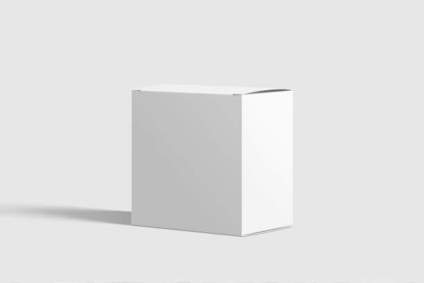 istock Photorealistic Long Square Cardboard Package Box Mockup on light grey background. 1035497582