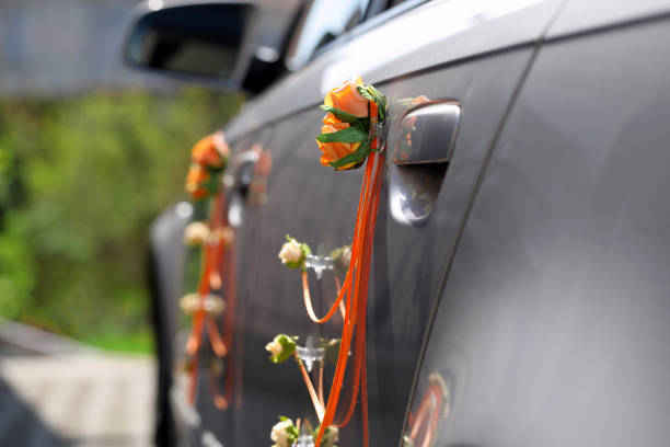 istock Decorated car with flowers for wedding 1035500076