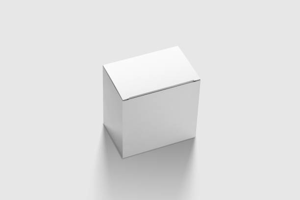 istock Photorealistic Long Square Cardboard Package Box Mockup on light grey background. 1035500208
