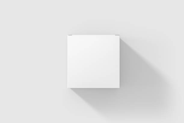 istock Photorealistic Square Cardboard Package Box Mockup on light grey background. 1035500320