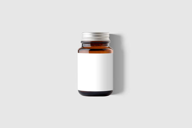 istock Amber Supplement Bottle & Box Mockup on light grey background. 1035504510