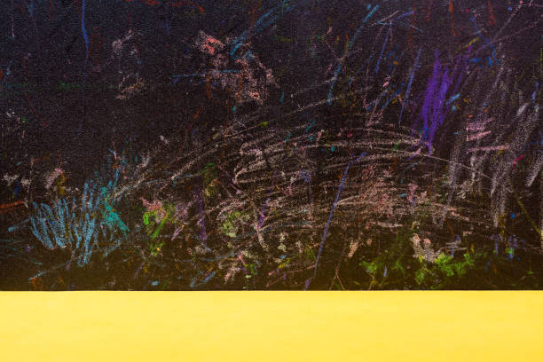 istock Abstract background - black board painted with colored pencils 1035505524
