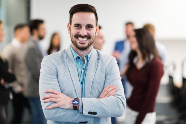 istock Portrait of business team posing in office 1035519100