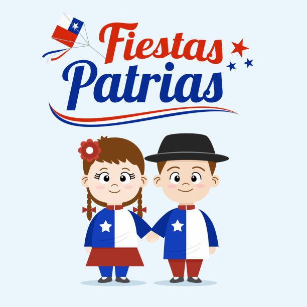 Cute Cartoon Chile People In Flag Costume Stock Illustration - Download  Image Now - 18-19 Years, September, Chile - iStock