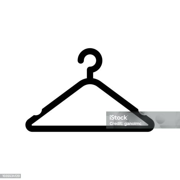 Clothes Hanger Iconvector Illustration Stock Illustration - Download Image  Now - Backgrounds, Black Color, Blank - iStock