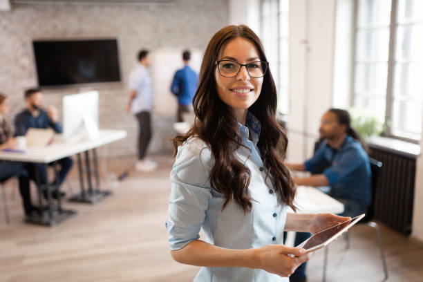 istock Portrait of young beautiful architect in office 1035534912