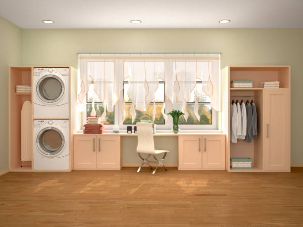 istock Design room for washing and cleaning. 3d illustrator 1035538300