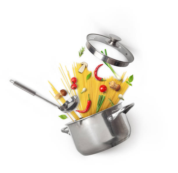 istock Casserole with pasta and vegetables with mushrooms, isolated on white background 1035539194