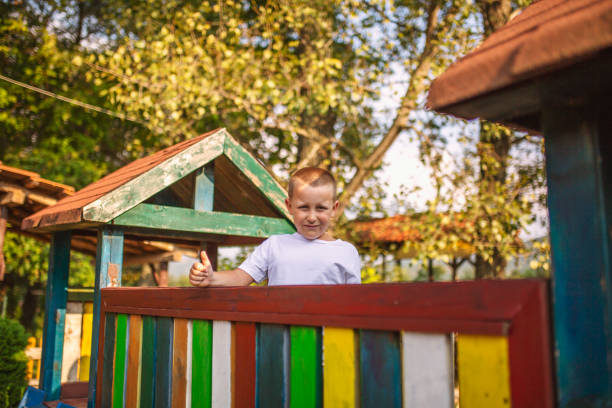 istock Caucasian boy playing at the playground 1035549514