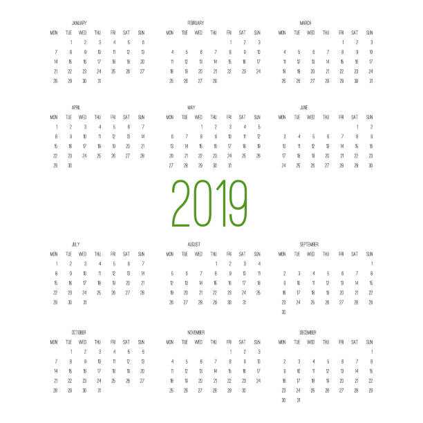 istock Calendar 2019, Week starts from Sunday, business template vector illustration. 1035557966