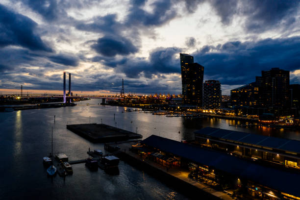 istock Dockland's pier and Bolte Bridge 1035571578