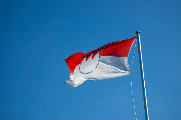 istock Franconian flag under blue skies 1035585950