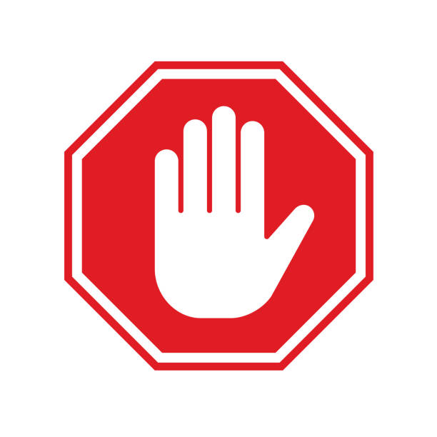 ilustraciones, imágenes clip art, dibujos animados e iconos de stock de señal de entrada no - road sign symbol stop stop gesture